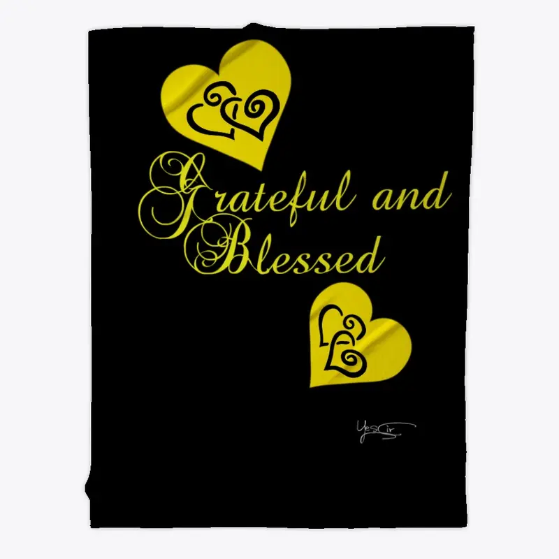 Grateful and Blessed Yellow Blanket